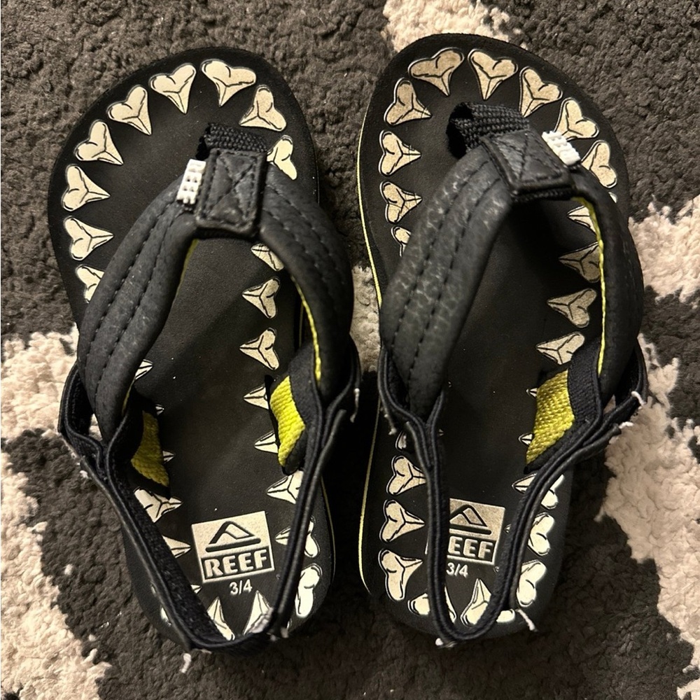 Reef Ahi Glow Black Shark Teeth Toddler Sandals
